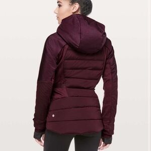 Lululemon Athletica Dark Red Hooded Puffer Jacket Fit smaller